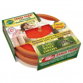 ZANZA TIGER INSECT-REPELLER  2 TORCHES PACK IN TERRACOTTA POT